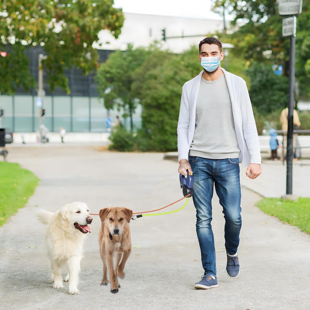 Reflective Retractable Dual Pet Leash