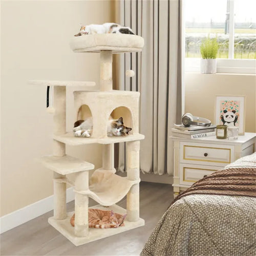 44" Multi-Level Cat Tree, Beige
