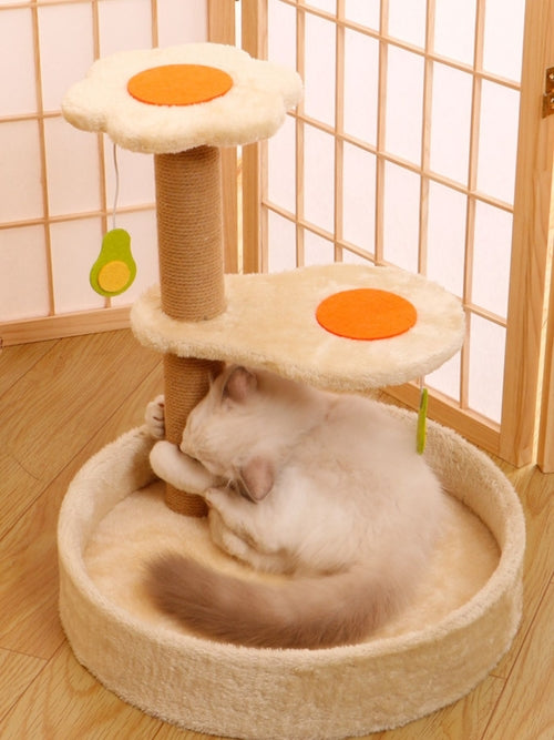 Elevated Cat Tree with Integrated Bed