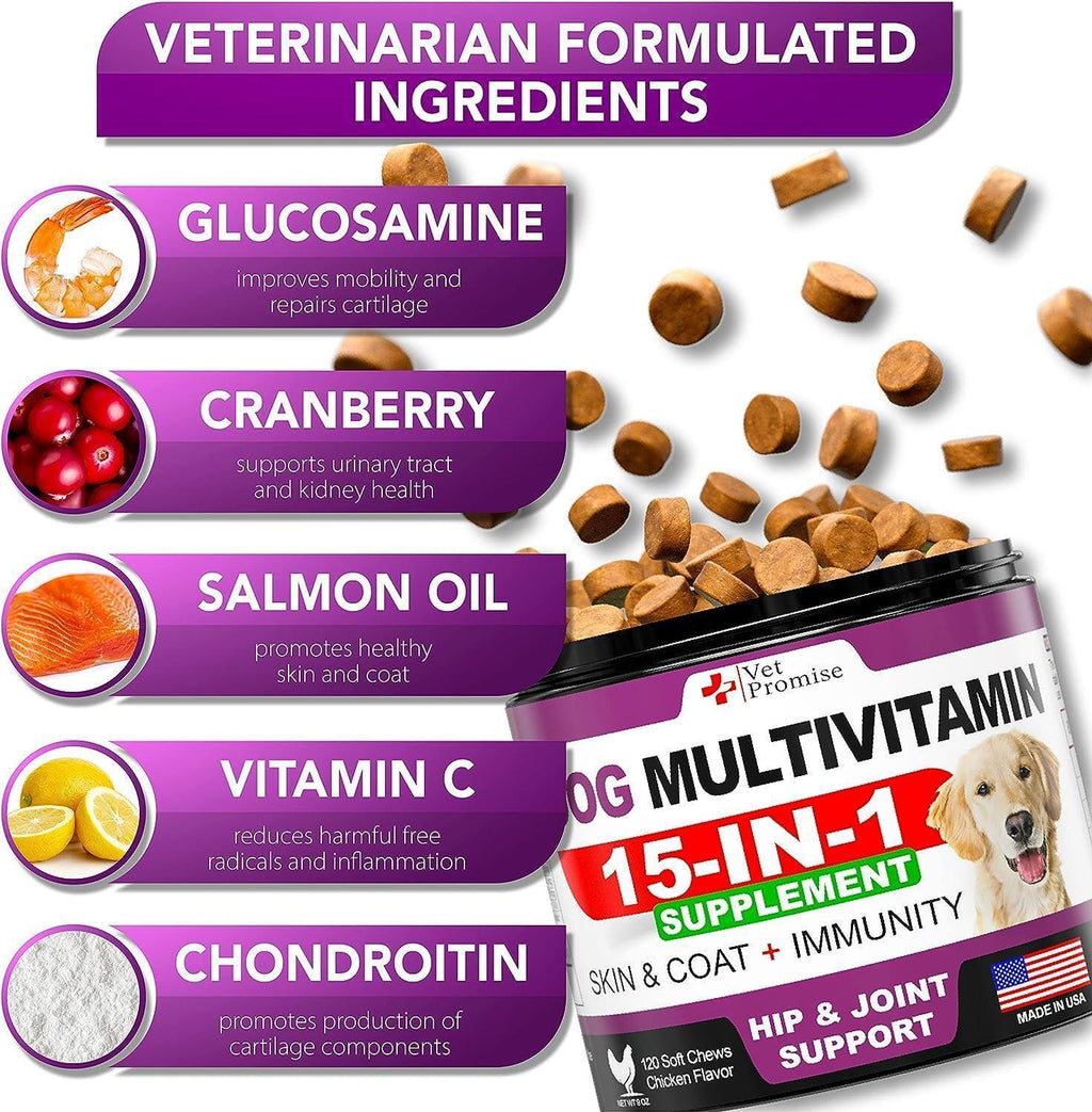 2 Pack Canine Multivitamin Chews with Glucosamine, 240 Count