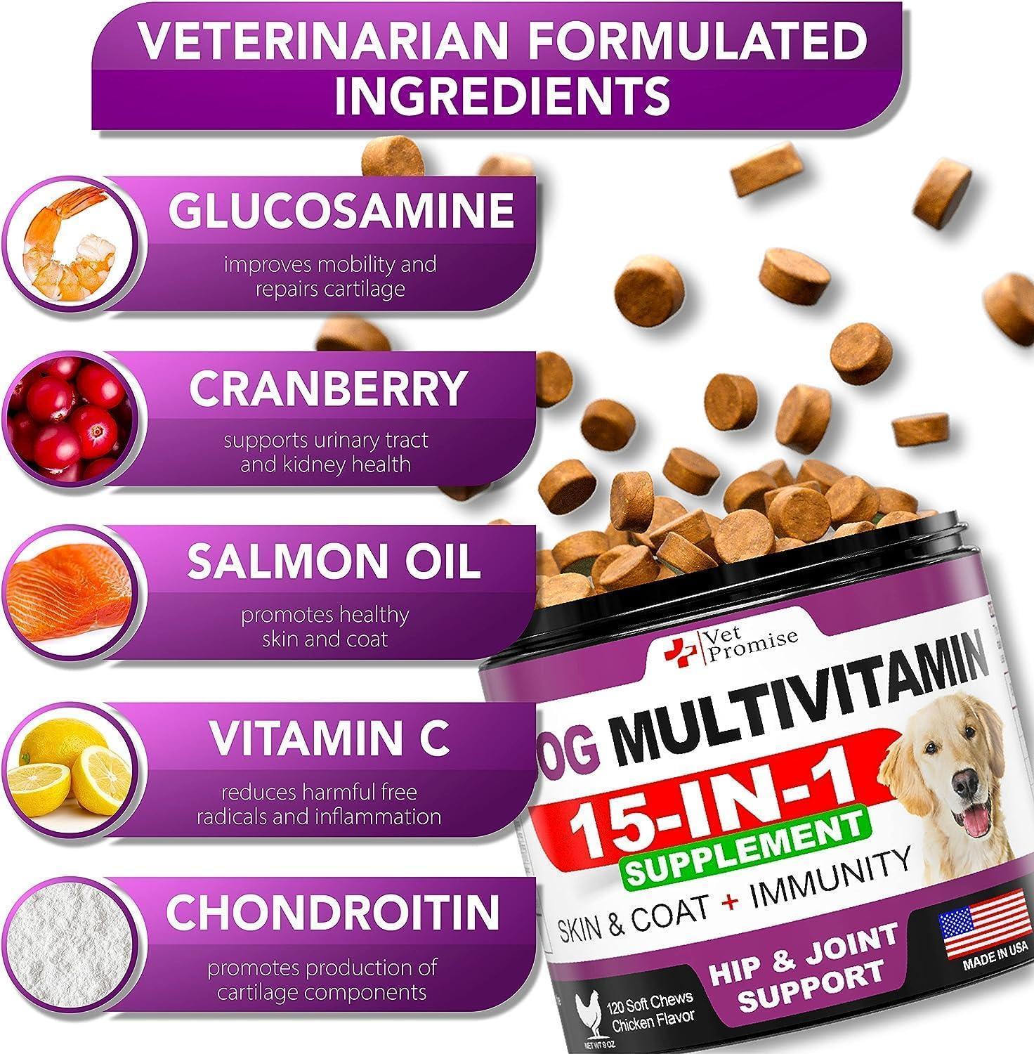 2 Pack Canine Multivitamin Chews with Glucosamine, 240 Count