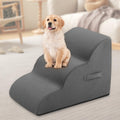 3-Step Pet Stairs, 16 Inches High, Grey