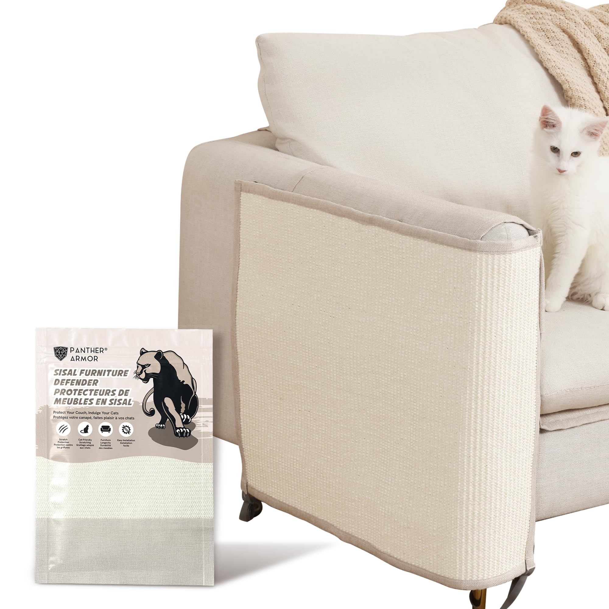 Sisal Furniture Protector for Right Arm - Beige
