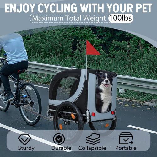 Large Folding All-Terrain Pet Trailer, 100lb Capacity