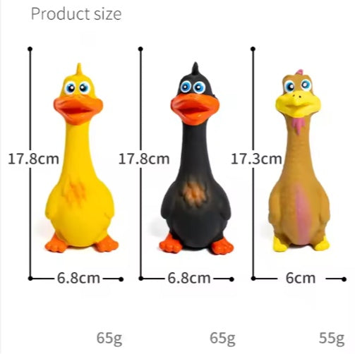 Latex Interactive Duck Squeaky Chew Toy, 18cm