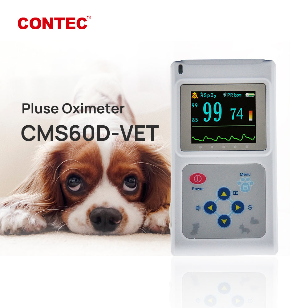 Veterinary Pulse Oximeter with Color Display and Probe