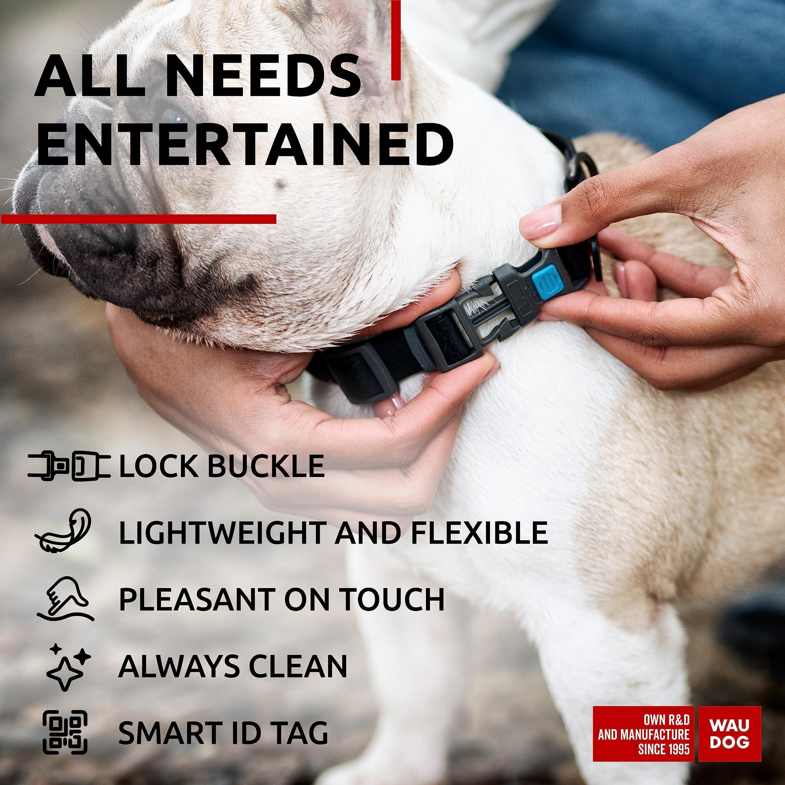 Black Waterproof Dog Collar, 10-16 inch Neck