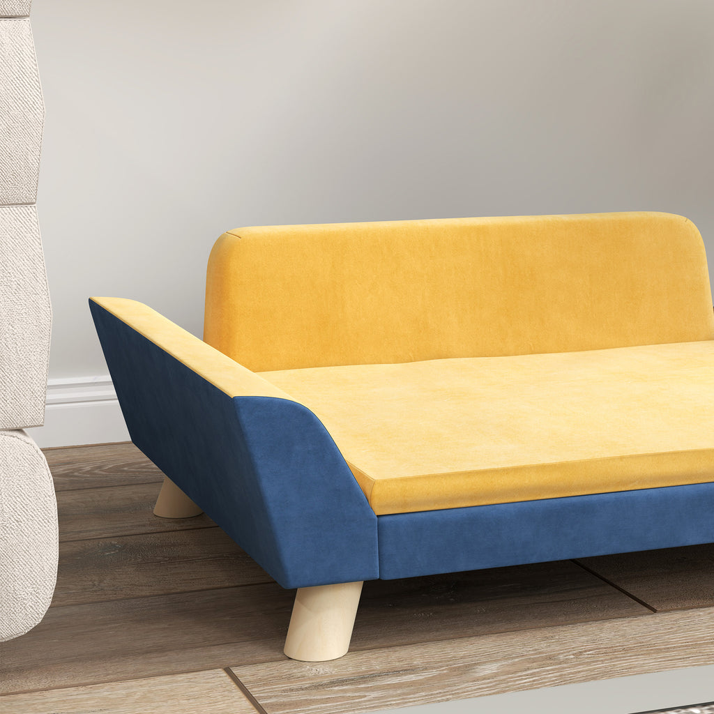 Orange Pet Sofa Bed with Washable Cushion