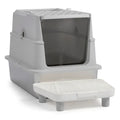 Large Stainless Steel Covered Litter Box with Scoop
