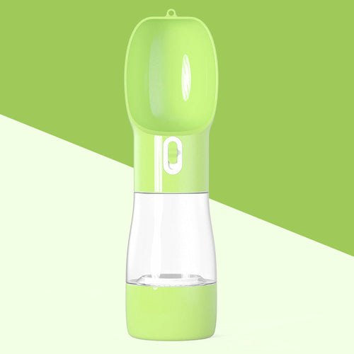 Dual-Compartment Pet Travel Bottle, 258ml Water & 200ml Food