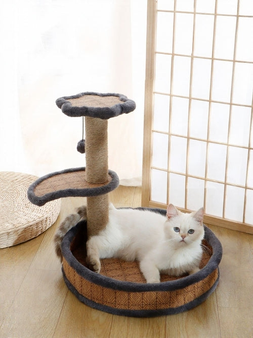 Elevated Cat Tree with Integrated Bed