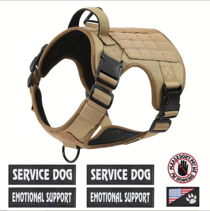 Tactical Service Canine Harness with Reflective Details