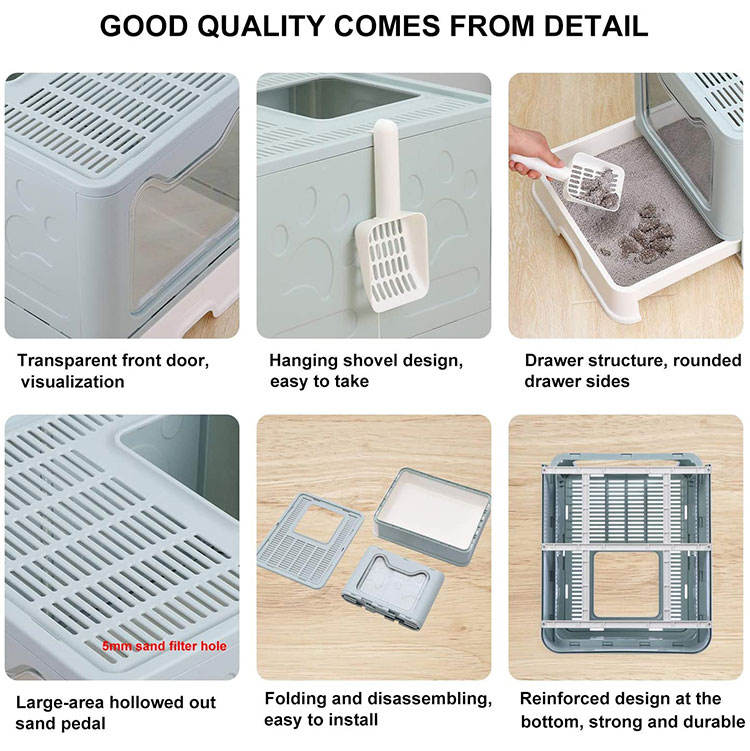 Front-Entry Enclosed Litter Box with Scoop