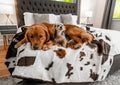 PupProtector Waterproof Faux Fur Throw - Brown Cowhide, Larg