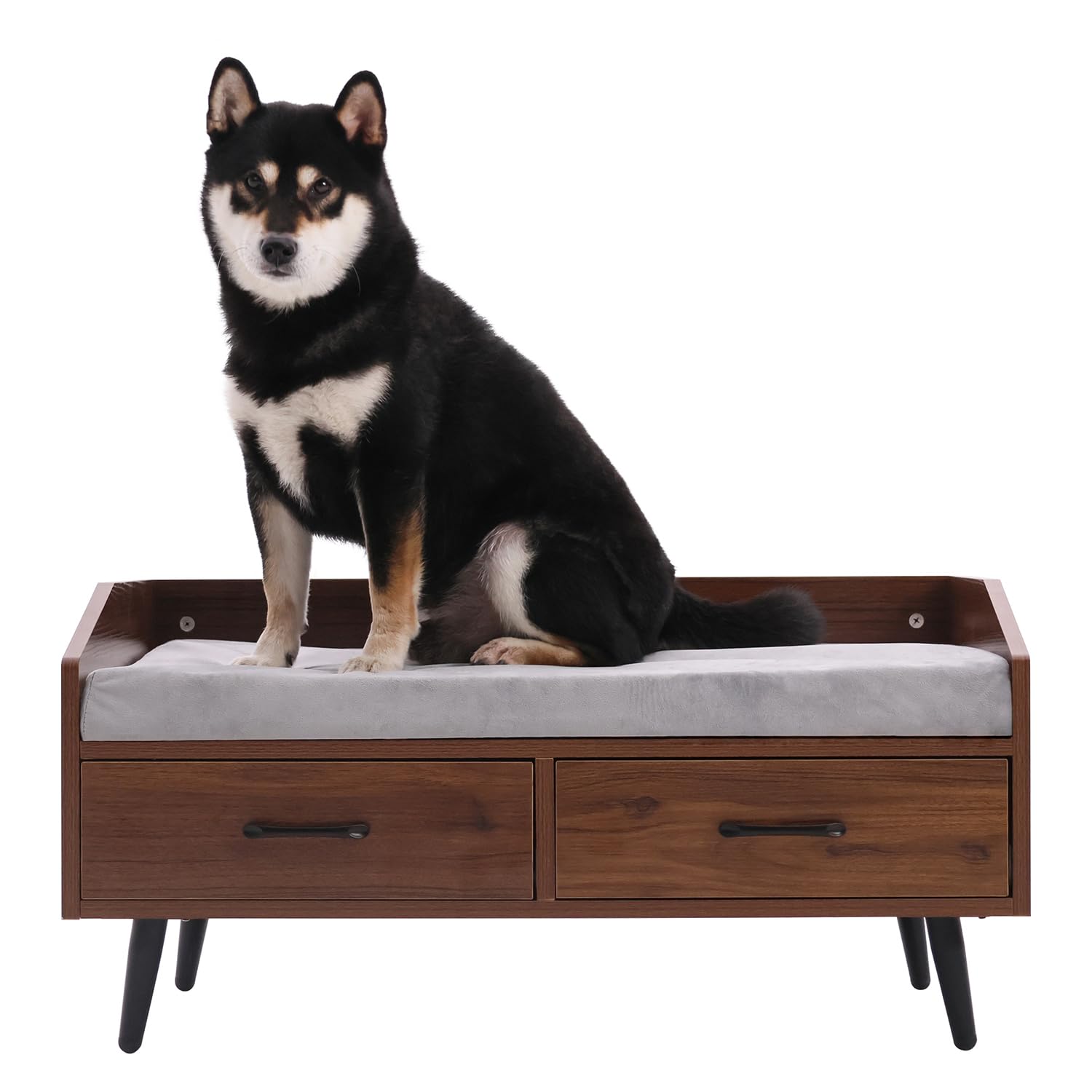 Elevated Pet Bed Frame with Mattress, Grey