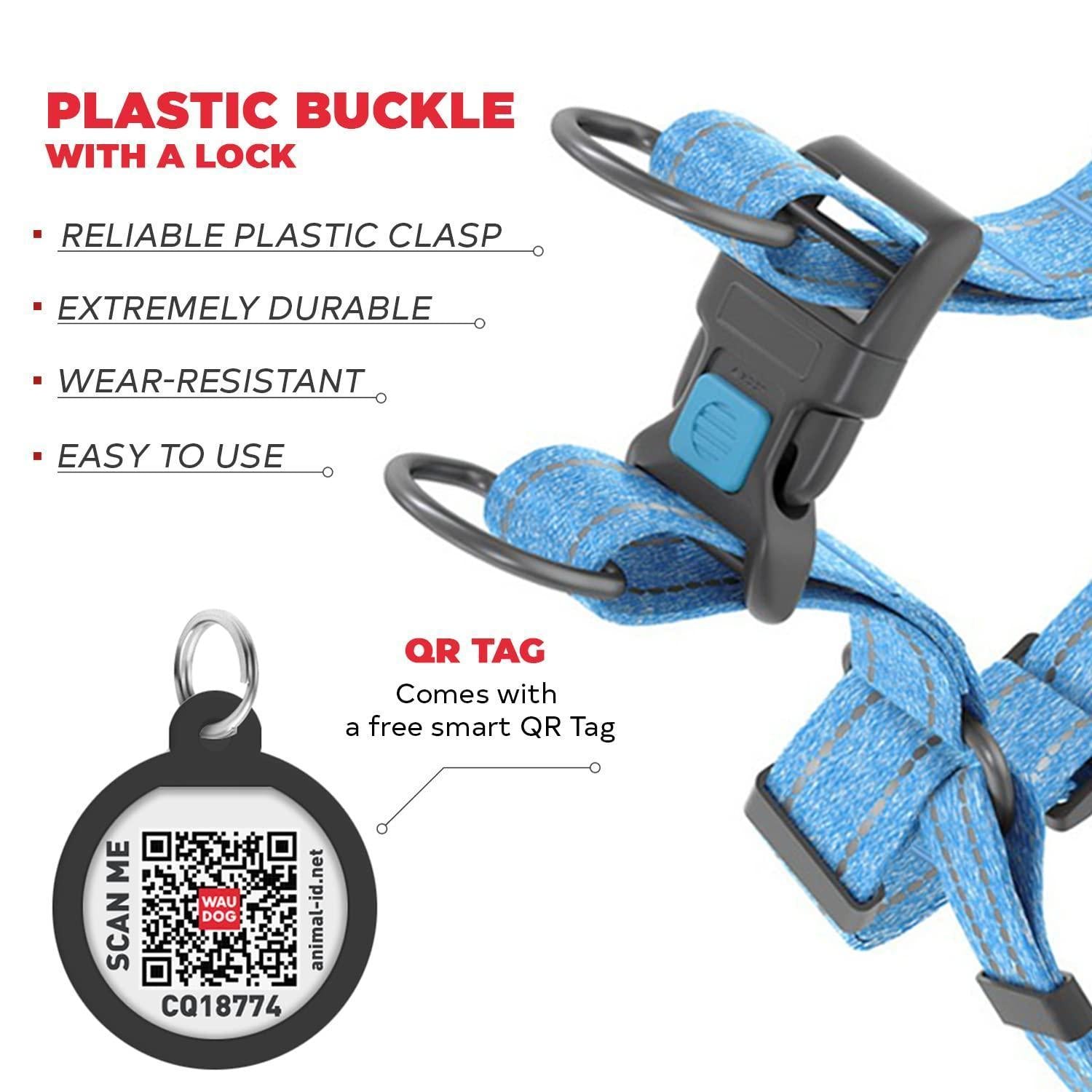 Blue Cotton Adjustable Harness, Medium