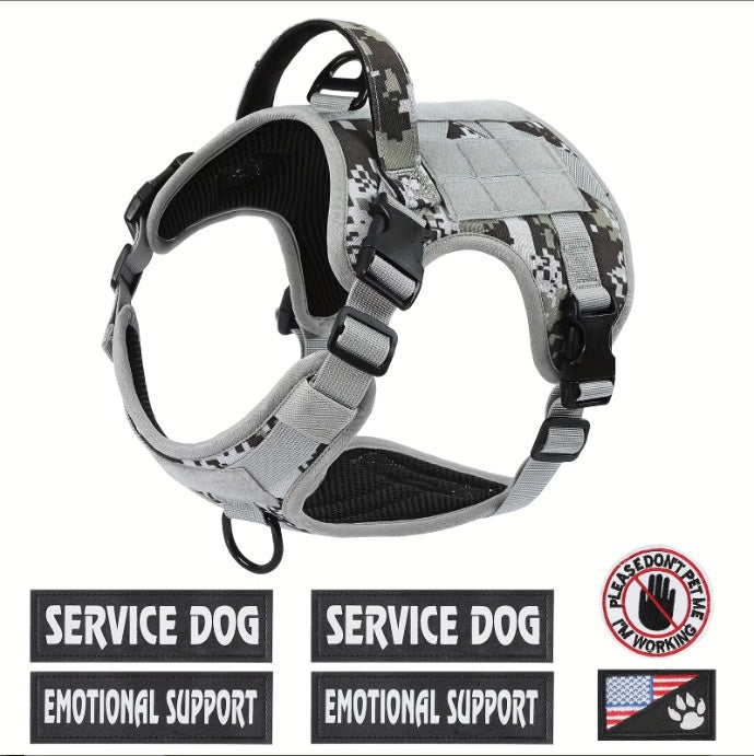 Tactical Service Canine Harness with Reflective Details
