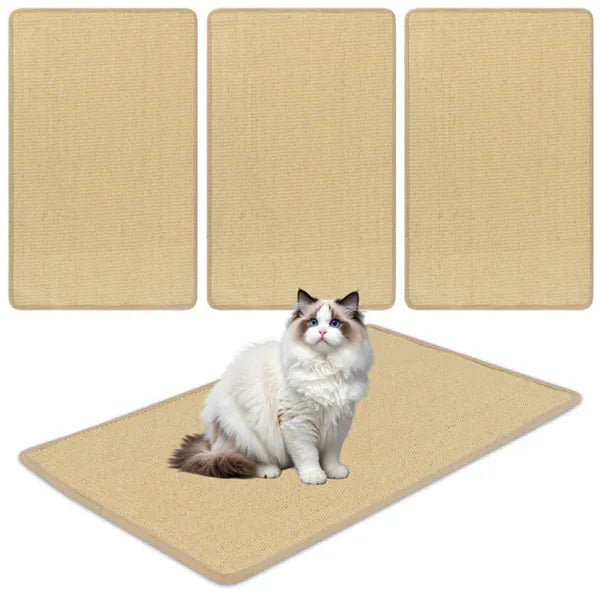 4-Pack 32"x20" Natural Sisal Scratching Mats