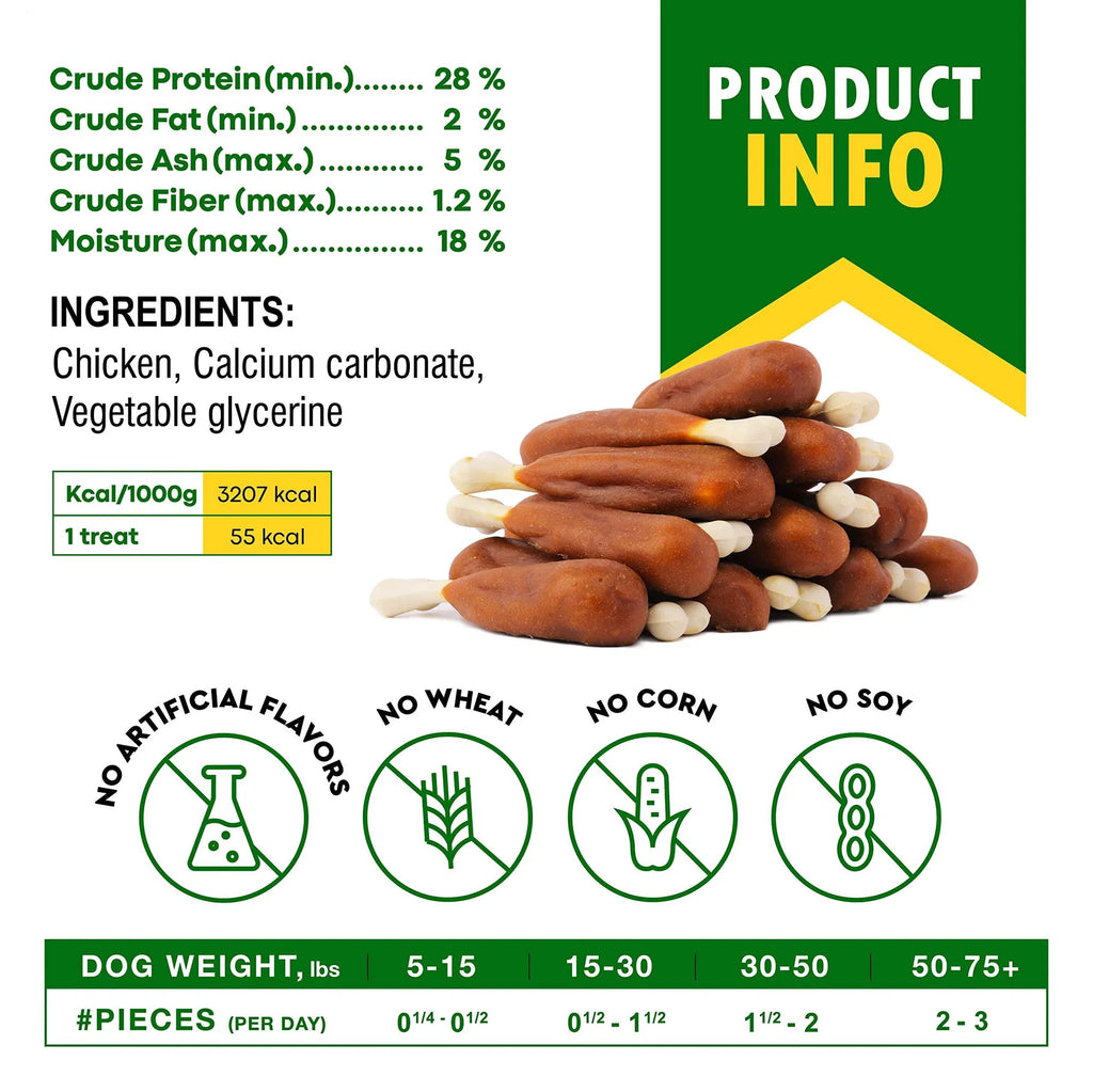 Wrapped Chicken Calcium Bones, Rawhide-Free Dog Chews