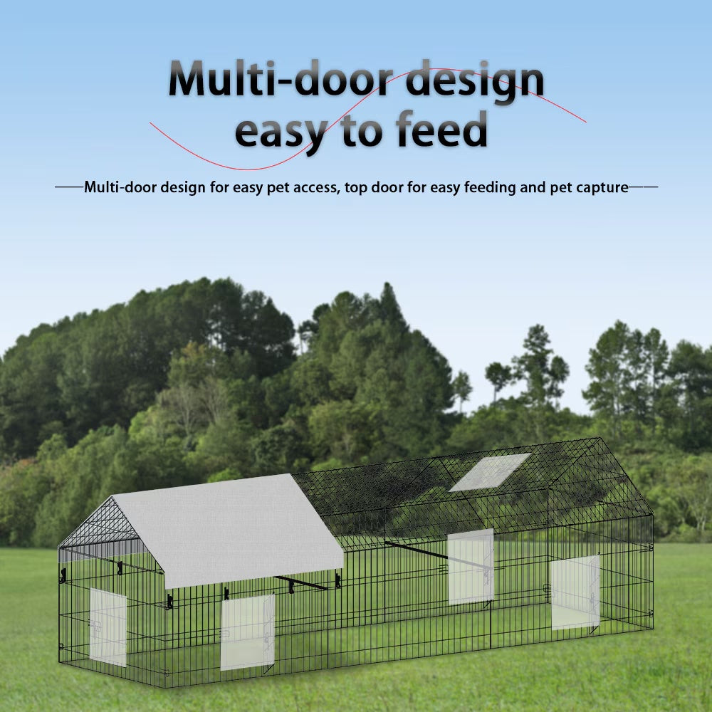 Outdoor Metal Poultry Haven, Black Gray
