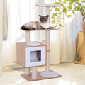 47" Premium Wood Cat Tree with Cozy Cushions