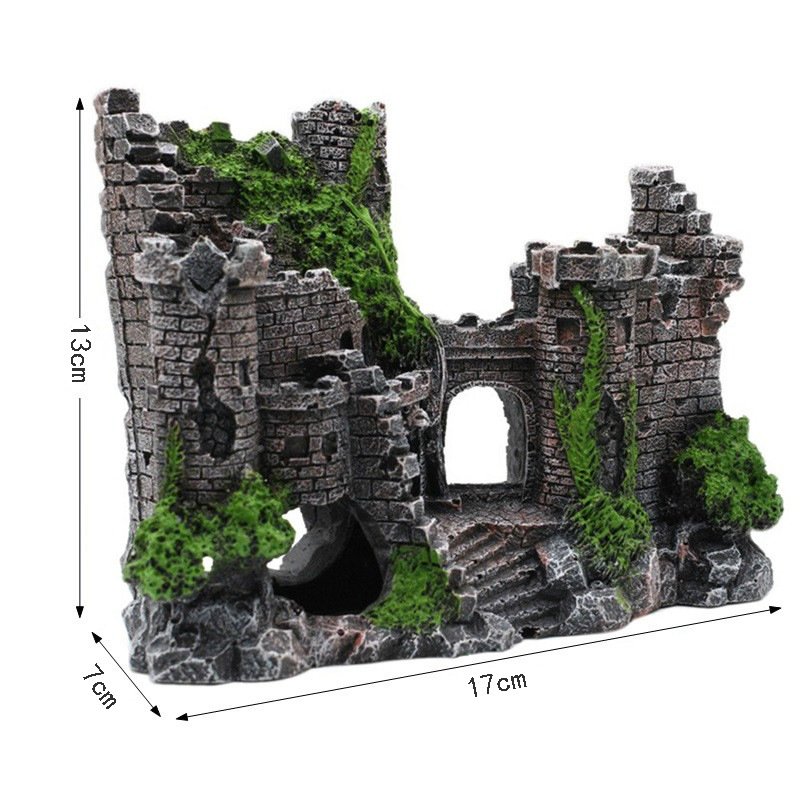 Retro Castle Aquarium Decor