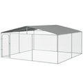 Outdoor Dog Kennel with Cover, 15x15 ft