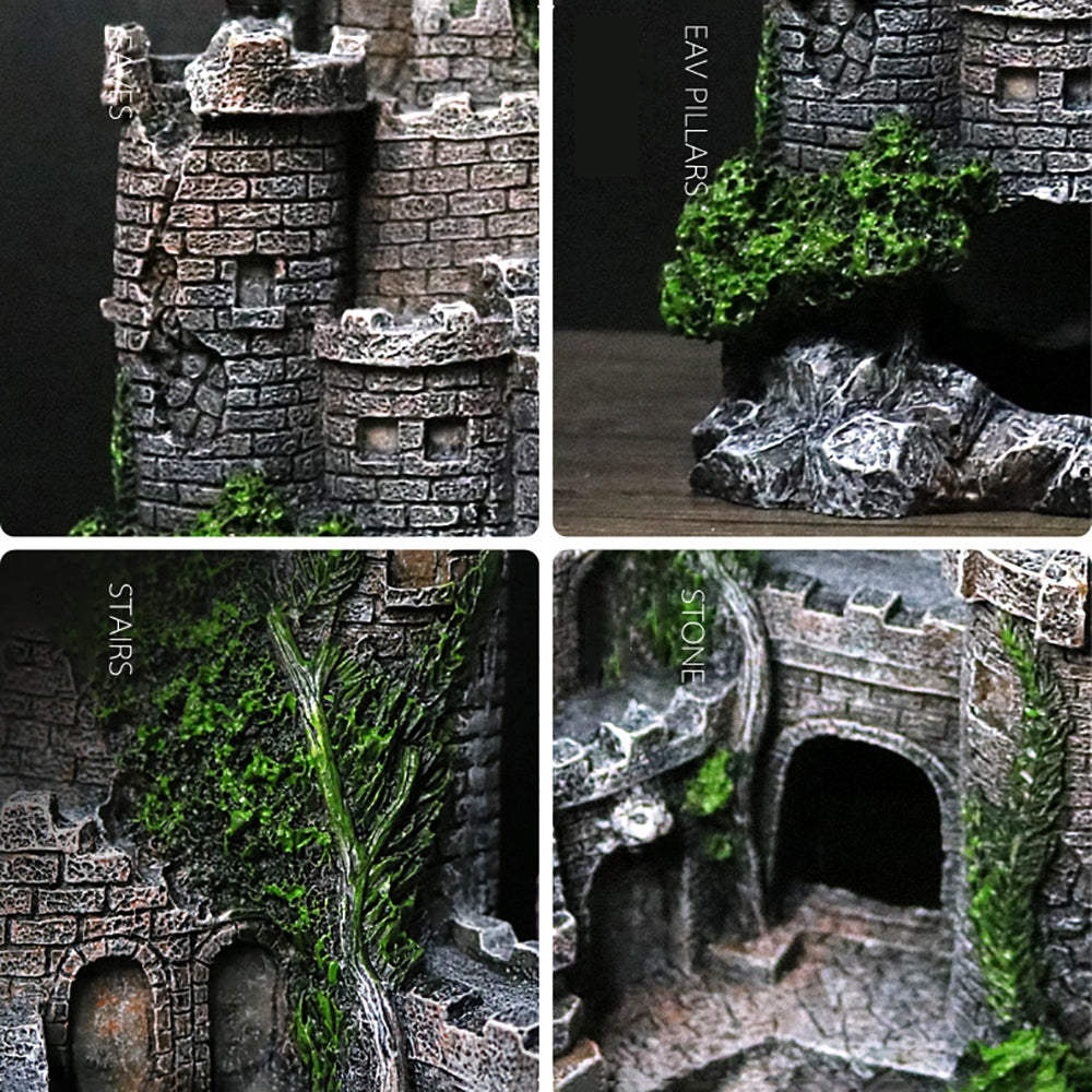 Retro Castle Aquarium Decor