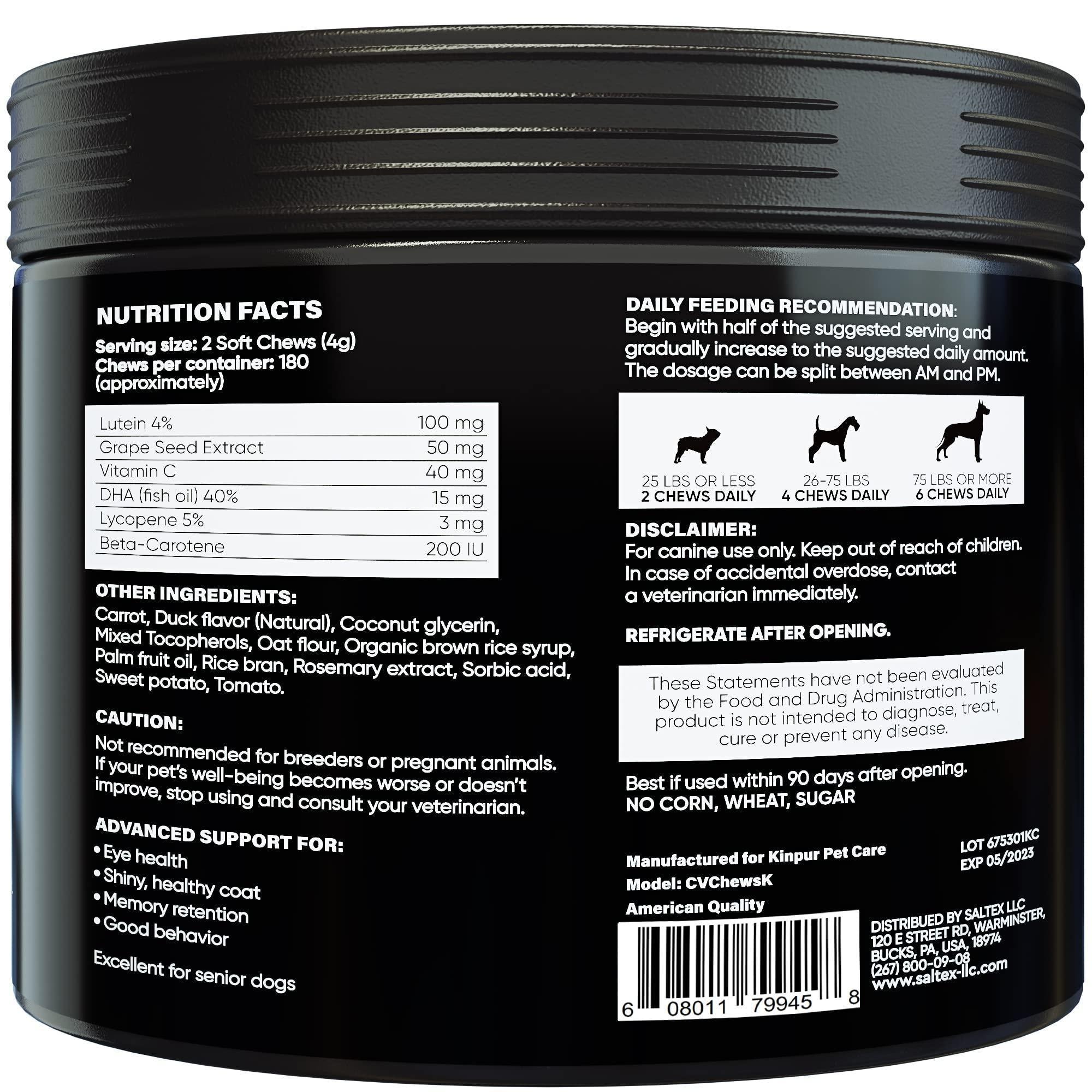 Vision & Tear Stain Supplement for Dogs, Duck
