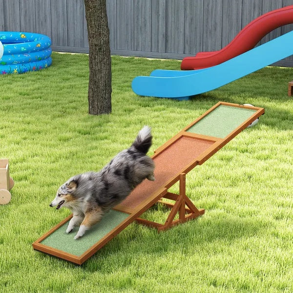Wooden Agility Seesaw, Weather Resistant, 83 L x 16 W x 14 H
