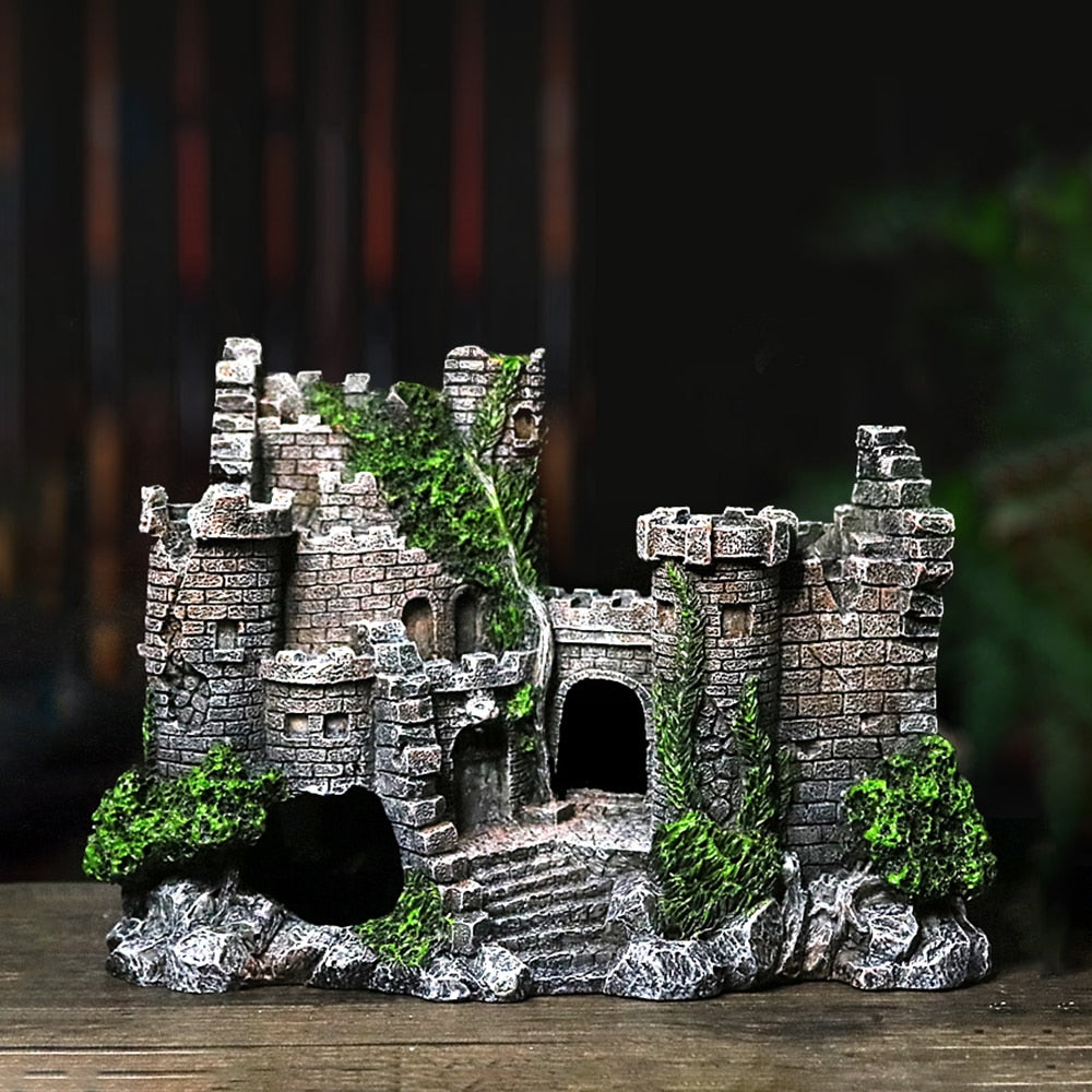 Retro Castle Aquarium Decor