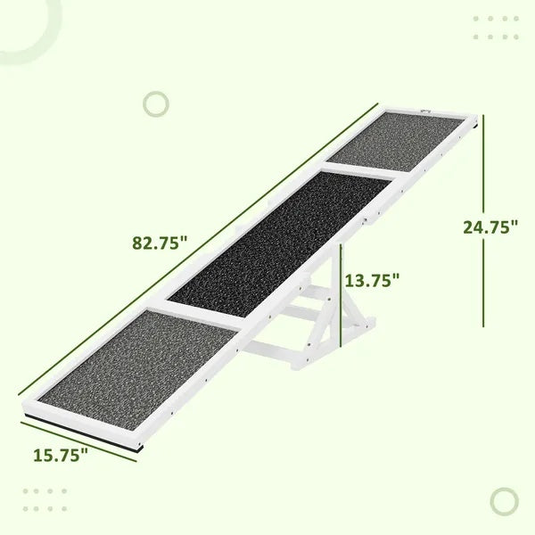 Wooden Agility Seesaw, Weather Resistant, 83 L x 16 W x 14 H
