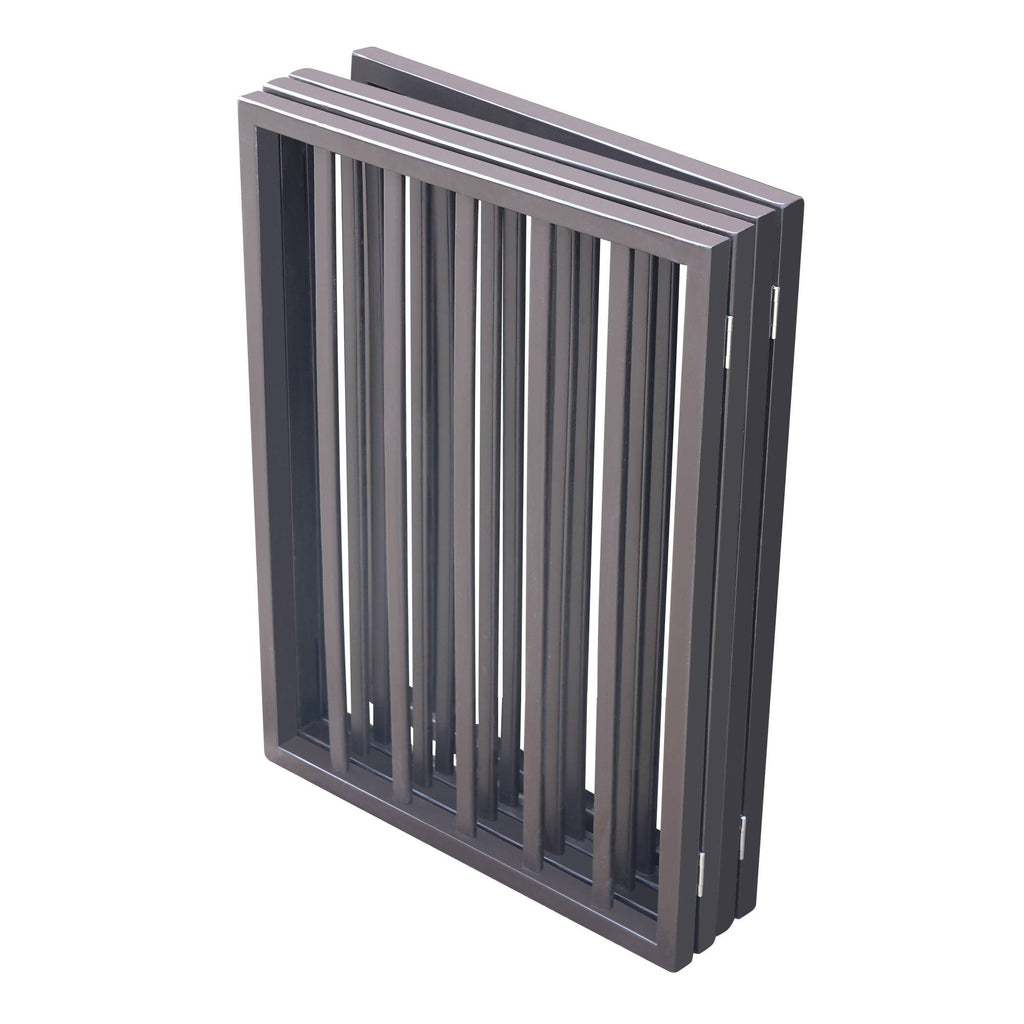 Elegant Folding Pet Gate for Doorways and Stairs, Dark Brown