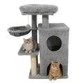 Light Gray 33.5" Multi-Level Cat Tree, Condo, & Scratchers