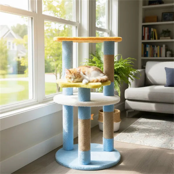 Moon & Star Cat Tree - 29" Blue, 4-Level