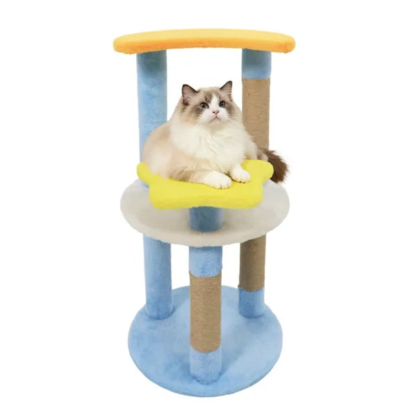 Moon & Star Cat Tree - 29" Blue, 4-Level