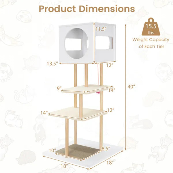 Multi-Level Cat Tree with Dual Scratch Pads & Condo