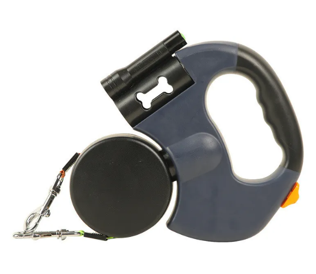 Telescopic Double Dog Leash with Light