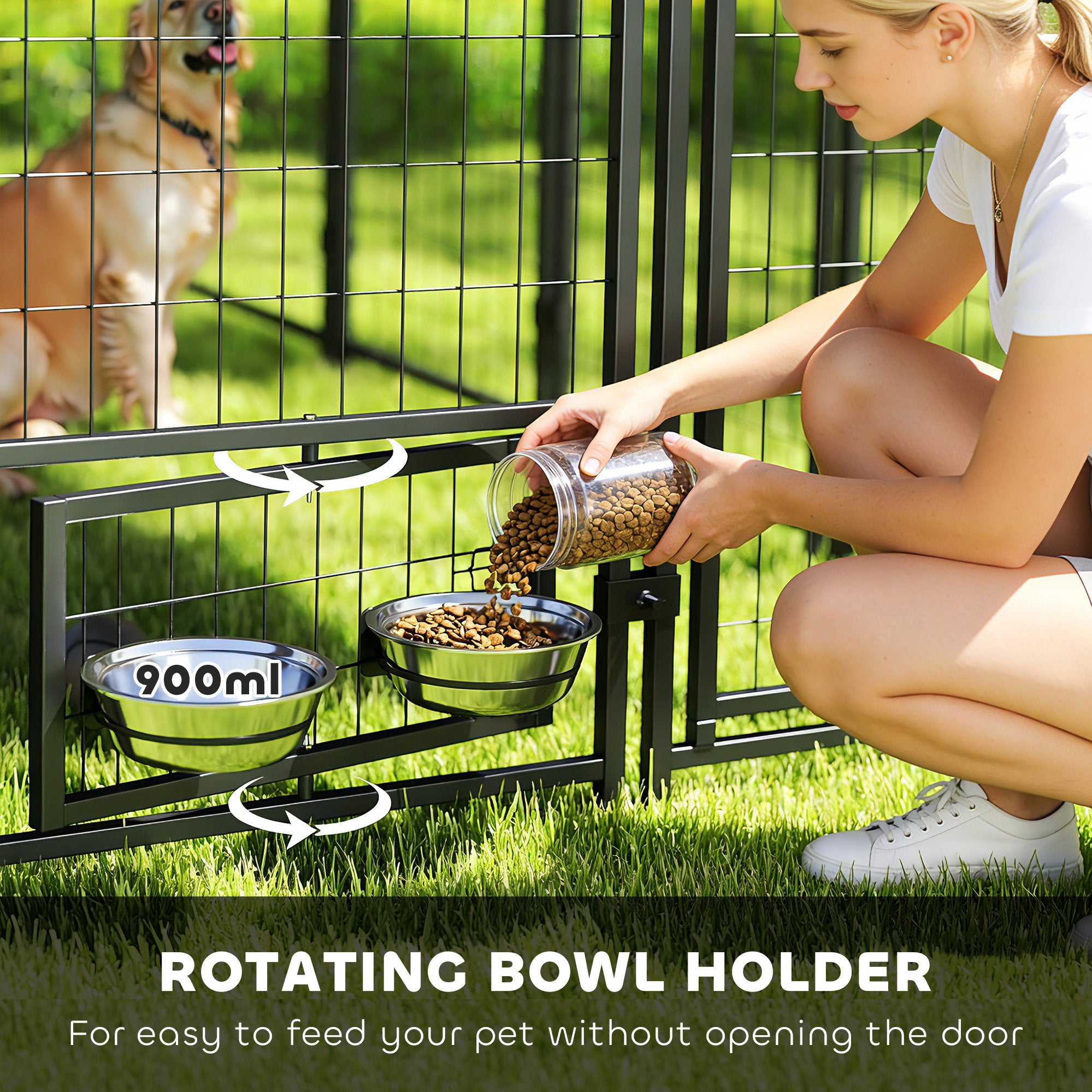 Elite Outdoor Canine Enclosure with Canopy, Silver