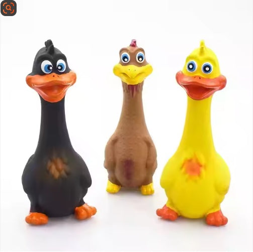Latex Interactive Duck Squeaky Chew Toy, 18cm