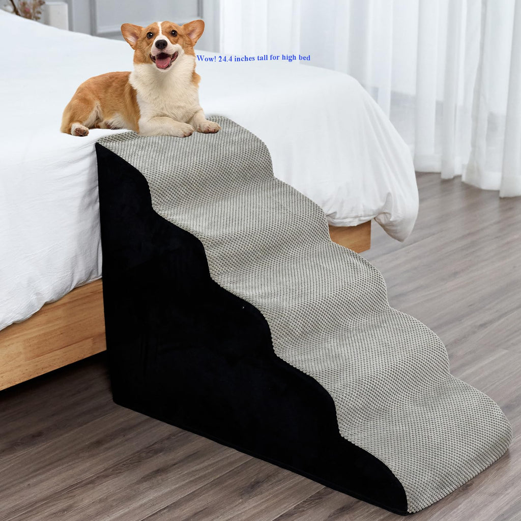 5-Tier Pet Stairs for High Beds, 24-28 Inches