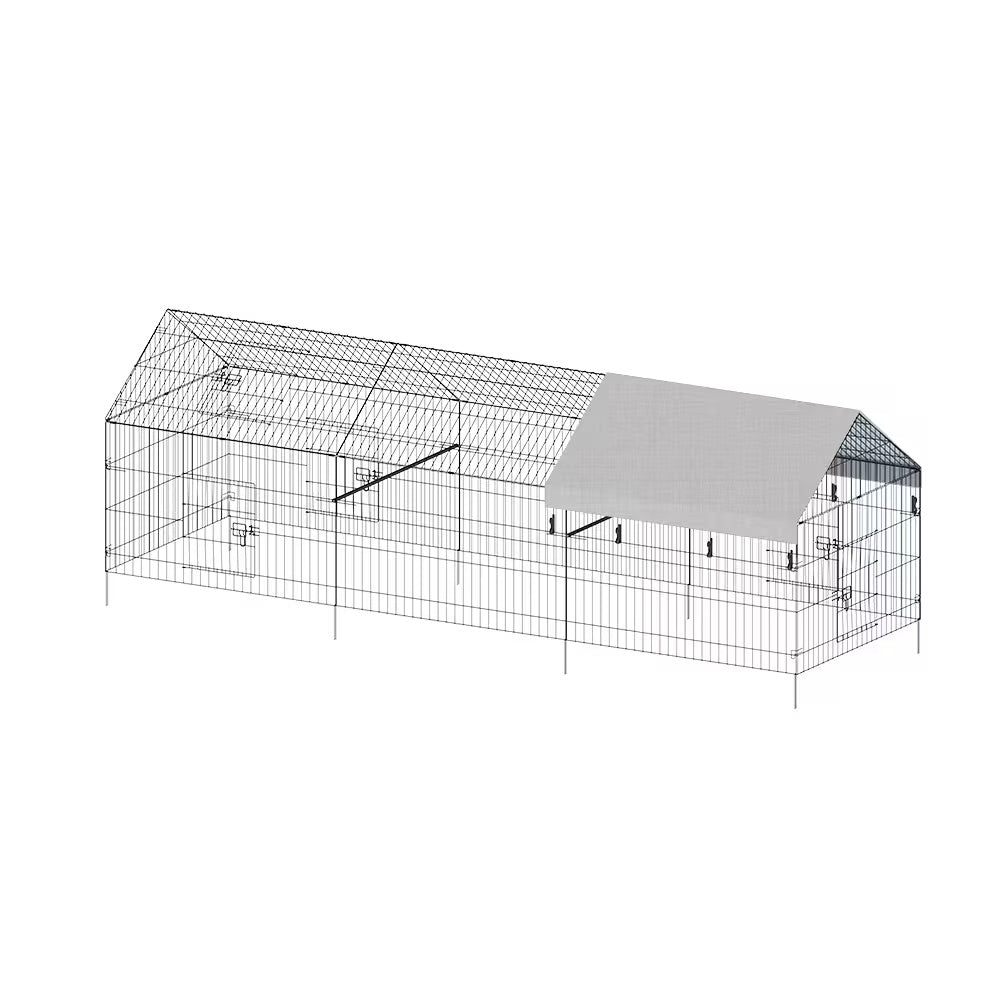 Outdoor Metal Poultry Haven, Black Gray