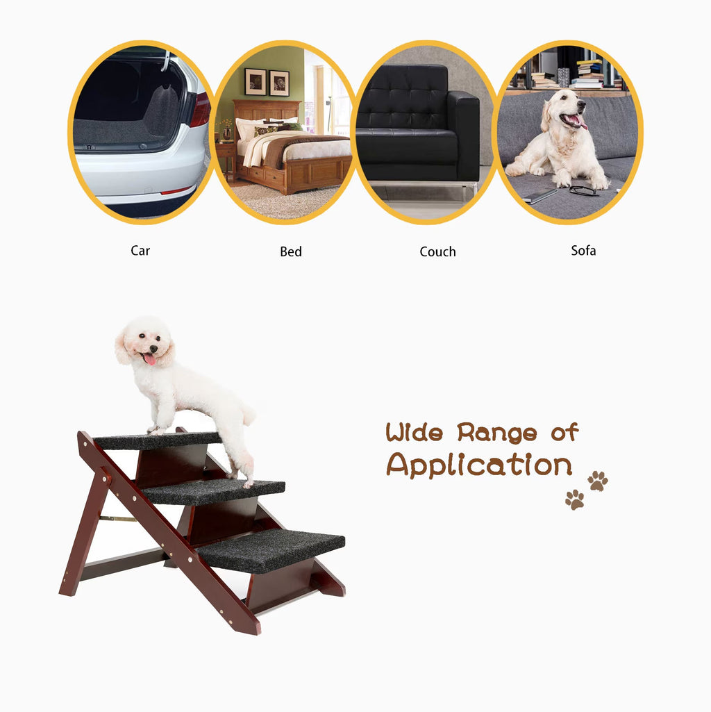 Foldable 3-Level Pet Stairs & Ramp, 110 lbs Capacity