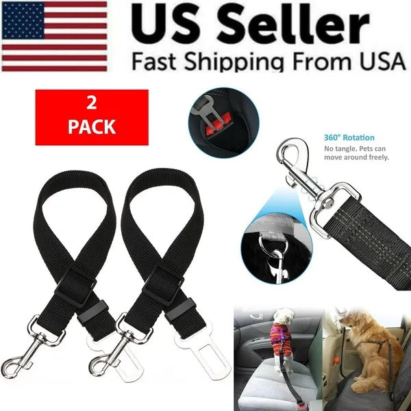 2-Pack Adjustable Pet Safety Seat Belts