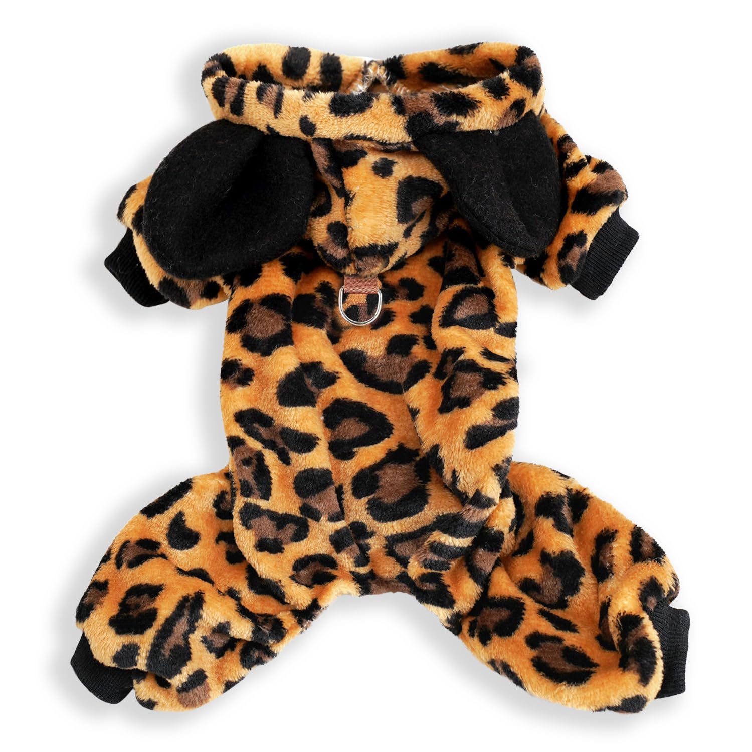 Leopard Print Fleece Pajamas, XX-Small