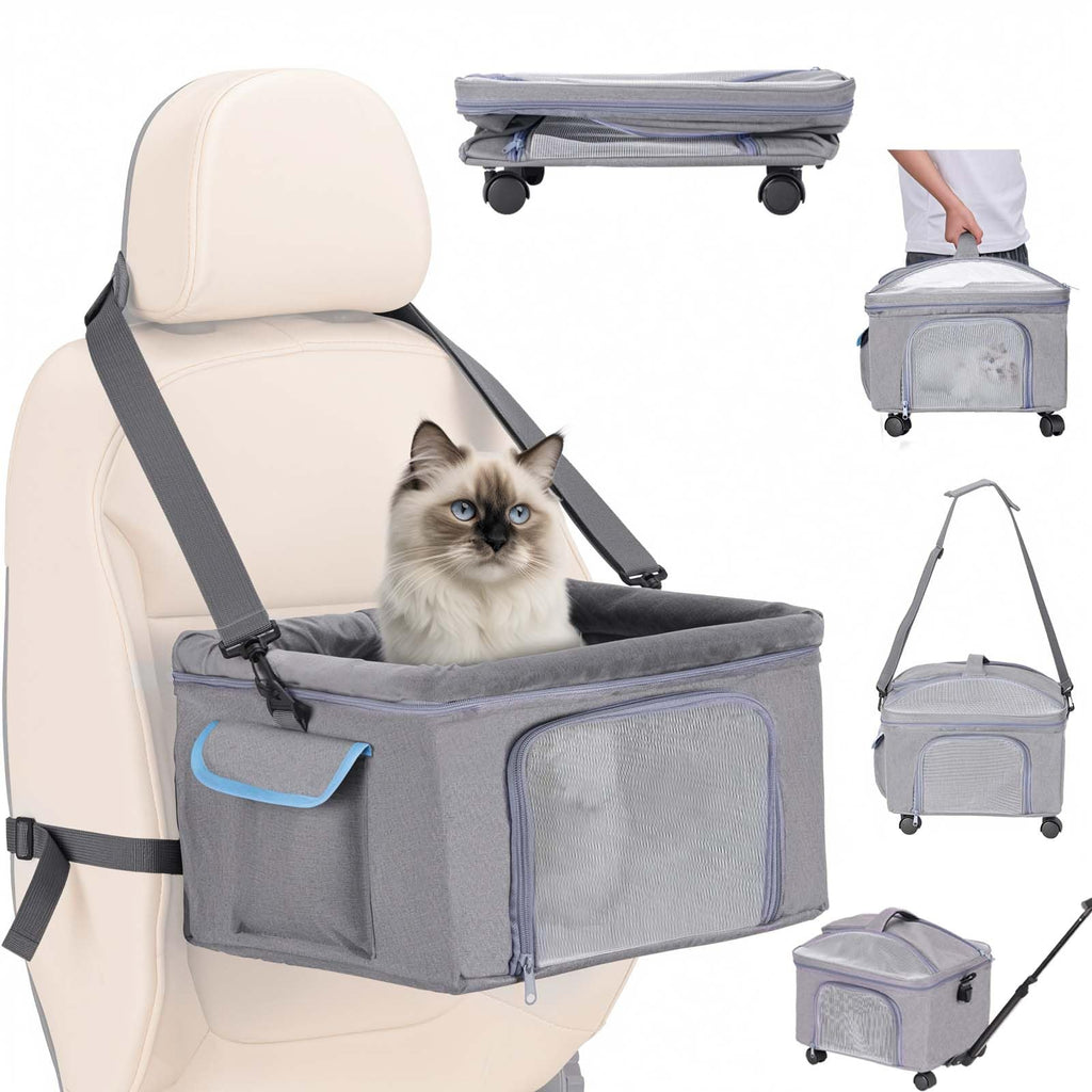 4-in-1 Pet Carrier and Car Seat with Wheels, Up to 15lbs
