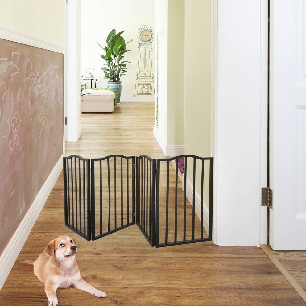 Arc Wooden Folding Pet Gate for Doorways and Stairs
