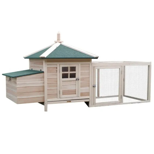 Natural Pine Wood Chicken Coop with Nesting Box