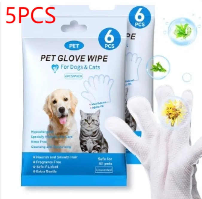 Pet Hygiene Gloves & Wipes Collection