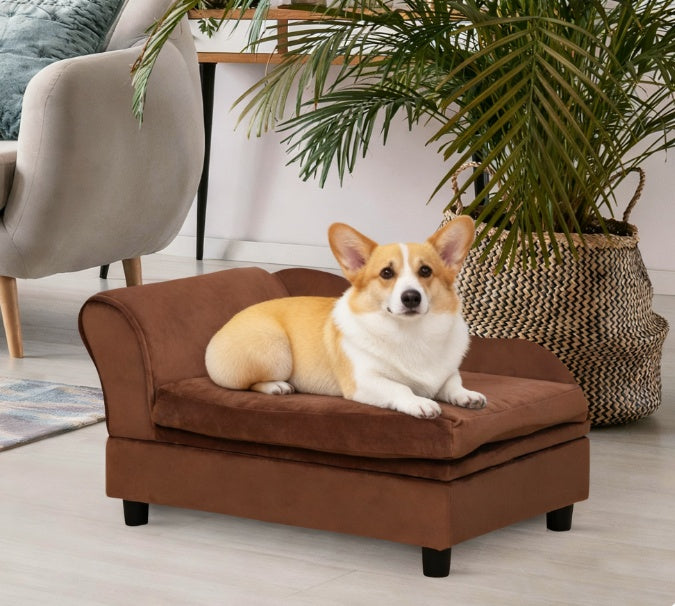 Luxury Pet Sofa with Storage, Brown
